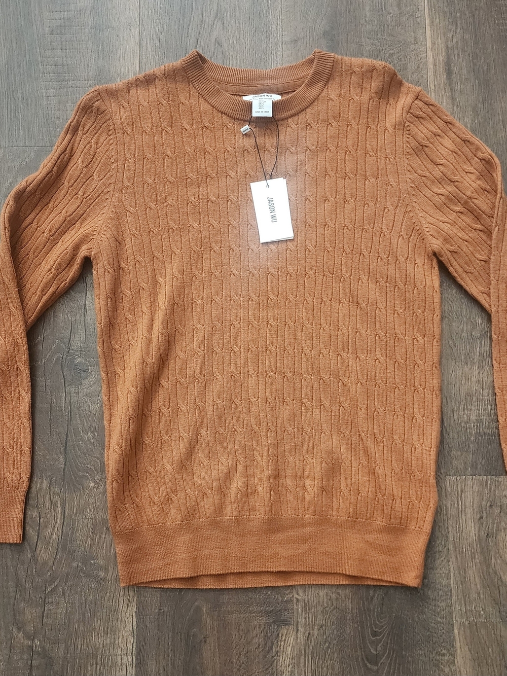 Jason Wu Men's Cable Crewneck Sweater - Copper 100% Extra Fine Merino Wool